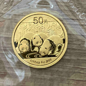 美品 純金 K24 Au999 50元金貨 パンダコイン 1/10ozの画像1