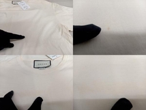 GUCCI 539081 XJA5M 半袖カットソー サイズM クリーム色 Tシャツ ロゴ 店舗受取可_画像8