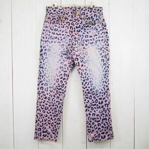  Cocolulu CO&LU Coandlu leopard Leopard pattern Denim pants (28) purple 