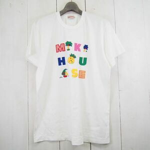 ミキハウス mikiHOUSE 刺繍・ワッペン 半袖コットンTシャツ(L)ホワイト