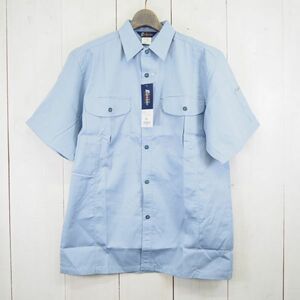 未使用 Broncast サンエス SUN-S ポリコットン半袖ワークシャツ*作業服(LL)ライトブルーグレー