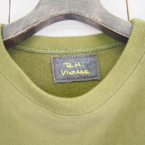 ロンハーマンヴィンテージ R.H.VINTAGE Ron Herman クルーネックスウェット Sweat Pullover 3410900304(XS)抹茶 グリーンティー/日本製の画像2