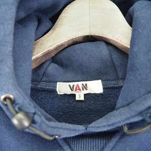 ヴァンヂャケット VAN Jacket VAN-JAC- バックロゴ 裏起毛 スウェットプルオーバーフーディー パーカー(S)ネイビーの画像3
