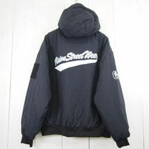 ヴィジョン VISION STREET WEAR フーデッド中綿ナイロンジップブルゾン(L)ブラック_画像2