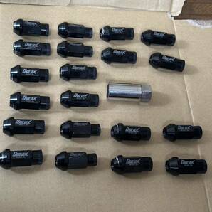 Durax アルミホイールナット ロング 50mm 袋タイプ ロックナット付き M12×P1.25 黒 ２０個の画像9