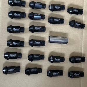 Durax アルミホイールナット ロング 50mm 袋タイプ ロックナット付き M12×P1.25 黒 ２０個の画像8