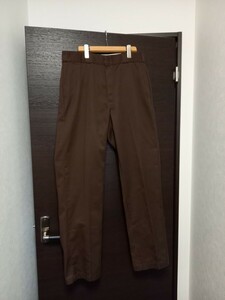 90s 00s USA製古着 Dickies ビンテージ　ワークパンツ　ブラウン　W34相当 ディッキーズ　チノパン　ガンホー　旧タグ　旧ロゴ　VINTAGE