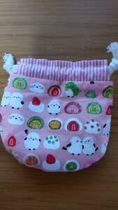  hand made *.... Mini Mini pouch pink simaenaga Japanese confectionery 