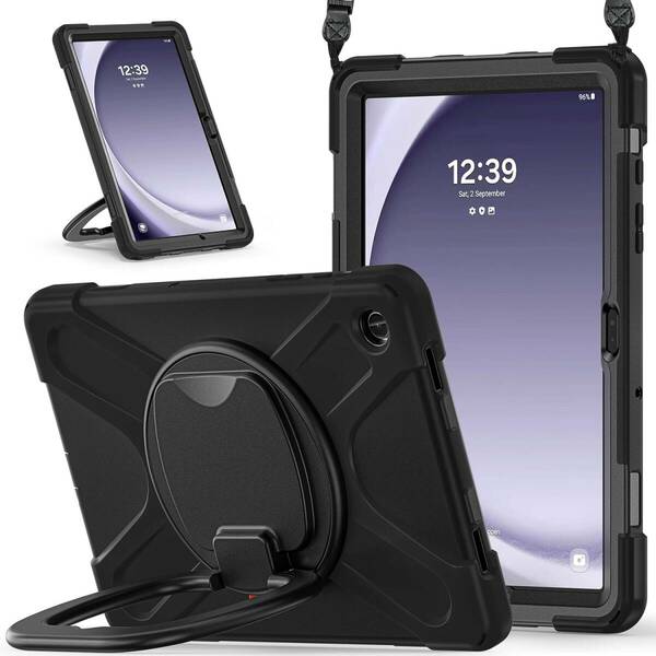 Galaxy Tab A9+ Tab A9 Plus 2023 ケース 斜め掛け ギャラクシー タブ A9+ 11 インチ タブレットケース (Galaxy Tab A9+ 2023, 黒)