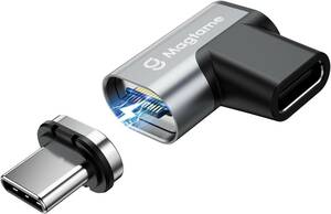 Magtame Type-C変換アダプタ マグネット式自動吸着 充電指示灯付き USB-C変換アダプタ 側L字型 240W/5A急速充電 4K映像出力 USB3.2/20Gbps