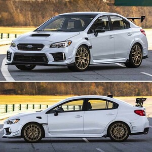 【即納品】#D4Sクリスタルブラックシリカ塗装済み Subaru WRX VA STI 1929sedan Body kit サイドスCartスポイラー サイドステップ 塗装費込