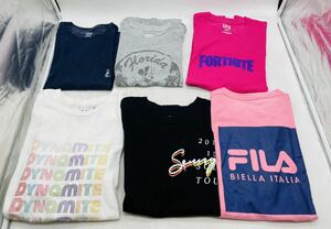 【中古】Tシャツ ユニクロ UT 半袖 プリント まとめ メンズ レディース 混載 ミニー FORTNITE FILA ピンク 古着 現状品 DM0418M