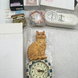 【1円スタート】QUARTZ時計 まとめて 箱付き 持ち運び時計 猫 アラーム時計 アナログ 箱付き 電池 レトロ LONSHOR DM0408Lの画像1