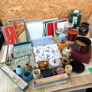 ★茶道具 まとめ売り★茶道具 いろいろおまとめ 扇子 茶香炉 香合 蓋置 茶杓 袱紗 等 工芸品 アンティーク コレクション 中古保管品　M