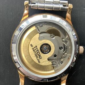 #13036 TITONI(チトーニ) レディース 腕時計 自動巻２５石 腕周り約17㎝ 稼働品 日付変更3分以内 デイト の画像6