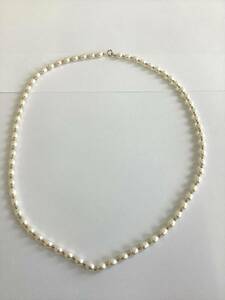 #12608 pearl necklace total length approximately 25.5cm weight approximately 15.9g pearl diameter approximately 4.98mm catch 585 stamp have gold K14 black light luminescence 0
