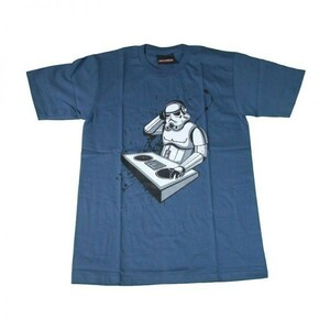 ストームトルーパー パロディ DJ ストリート系 スケーター おもしろTシャツ メンズTシャツ 半袖 ブルーグレー ★N300L