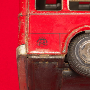 浅草玩具 浅草トーイ A-1 ブリキの二階建てバス ロンドンバス ダブルデッカーバス ASAKUSA グッドイヤー モービル ゼンマイの画像9
