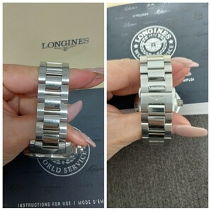 稼動品 LONGINES ロンジン 腕時計 時計 オートマ 自動巻き メンズ デイト 黒文字盤 ハイドロコンクエスト L3.676.4 防水 300m SS 1円〜の画像6