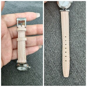 稼動品 FENDI フェンディ 腕時計 watch シェル レディース SS ロゴ 001-2700L-493 可動 ピンクベルト シルバー金具 1円〜の画像5