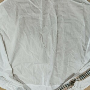 Burberry バーバリー 長袖 シャツ ホワイト 白 チェック ノバチェック 長袖シャツ レディース M トップス 羽織り 古着の画像2