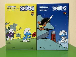 The Smurfs x BE@RBRICK 2種セット ベアブリック スマーフ 100% & 400% The Purple Smurfs The Astrosmurf パープル アストロ 未開封品
