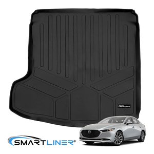 SMARTLINER 正規品 専用設計 オールウェザー リアカーゴプロテクター カーゴマット ラゲッジマット ロゴ付 マツダ MAZDA3 セダン/BP系