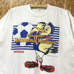 ネコポス対応！未使用！ 90年代 横浜マリノス Tシャツ 白 マリノス君 Jリーグ サッカー クラブチーム グッズ