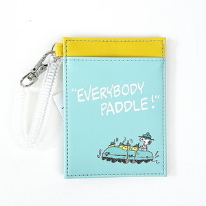  Snoopy Beagle * ska uto single pass case ( green ) IC card ticket holder SNOOPY