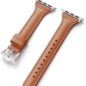 Apple Watch アップルウォッチ バンド 革ベルト レザーベルトレディース スリム型 42/44/45/49mm シリーズ2345678SE対応 ブラウン