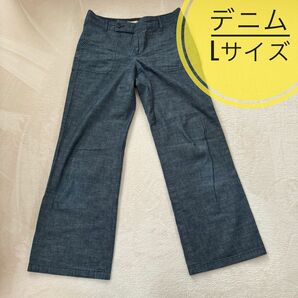 美品 green label relaxing デニム ワイドパンツ バギーパンツ Lサイズ　 デニムパンツ