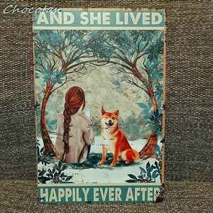 [ free shipping ]. dog I and she is... autograph plate metal signboard [ new goods ]