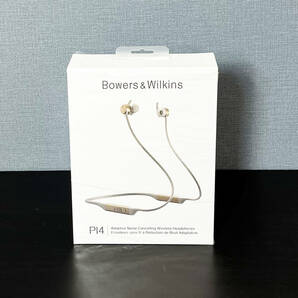 B&W ■ Bowers & Wilkins PI4 / aptX ノイズキャンセリング ネックバンド ワイヤレス Bluetoothイヤホン インイヤーヘッドホン / ゴールドの画像2