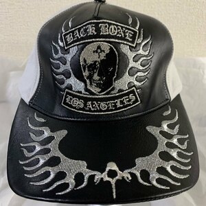 BACK BONE バックボーン メンズキャップ レザーキャップ 白