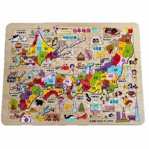 木製知育パズル　日本地図　知育玩具