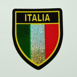 ★【ステッカー/シール】MOTORSPORT モータースポーツ ITALIA イタリア 国旗 Tricolore italiano ホログラムの画像1