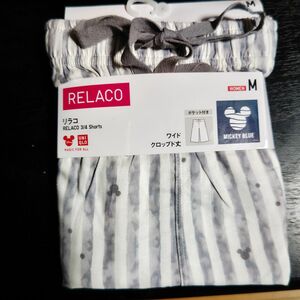 ユニクロ UNIQLO RELACO 3/4Shorts MICKEY BLUE