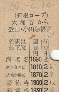 L061.箱根ロープ　大涌谷から登山・小田原経由　参宮橋　60.2.12　シミ有