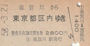 Y233.東北本線　須賀川から東京都区内ゆき　58.3.21【07452】