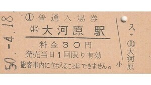 G291.東北本線　大河原駅　30円　50.4.18