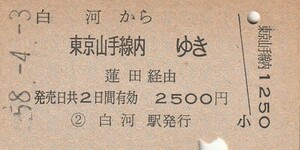 Y603.東北本線　白河から東京山手線内ゆき　蓮田経由　58.4.3