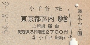 L015.上越線　小千谷から東京都区内ゆき　上越線経由　54.8.6