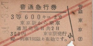 T065.赤斜2条　3等　東京600キロ　31.3.27　シミ汚れ多数【0139】