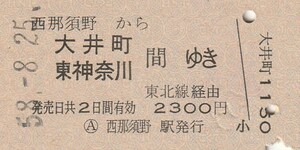 P236.東北本線　西那須野から大井町　東神奈川　間ゆき　東北線経由　58.8.25【3807】