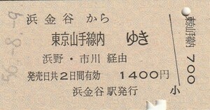 P875.内房線　浜金谷から東京山手線内ゆき　浜野・市川経由　56.8.9