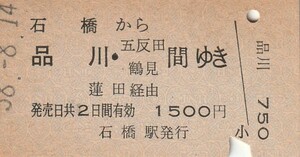 P244.東北本線　石橋から品川・五反田　鶴見　間ゆき　蓮田経由　58.8.14