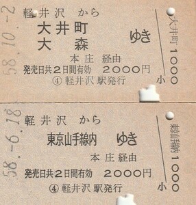 P569.信越本線　軽井沢から東京山手線内ゆき、大井町　大森ゆき　本庄経由　昭和58年【8751】