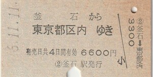 L587.旧国鉄　山田線　釜石から東京都区内ゆき　56.11.11