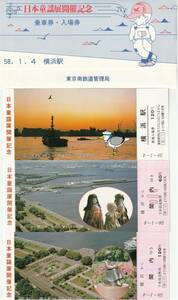 K383.『日本童謡展開催記念乗車券　入場券』横浜駅　58.1.4　東京南鉄道管理局　野口雨情　武内俊子