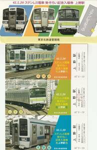 K039.『ステンレス電車勢ぞろい記念入場券』上野駅　昭和61年5月20日　国鉄東京北鉄道管理局